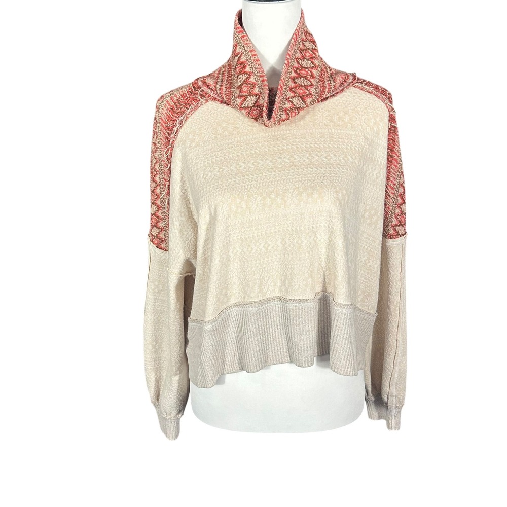 Free People We The Free Pullover
Women Small Cream Red Mixed Media At the Lodge